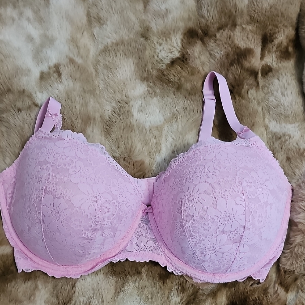 Elegant Pink Lace Bra